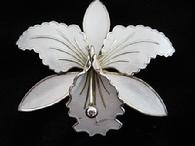 Aksel Holmsen Enamel Orchid Pin Aloha Memorabilia Co Vintage Jewelry