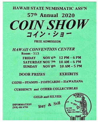 hsna, hsnacoinshow2020, 57thhsnacoinshow, honoluluconventioncenter